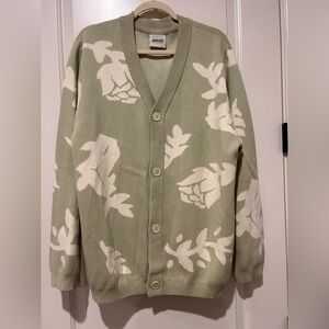 Bricks & Wood oversized boyfriend Sage and Cream Floral Cardigan